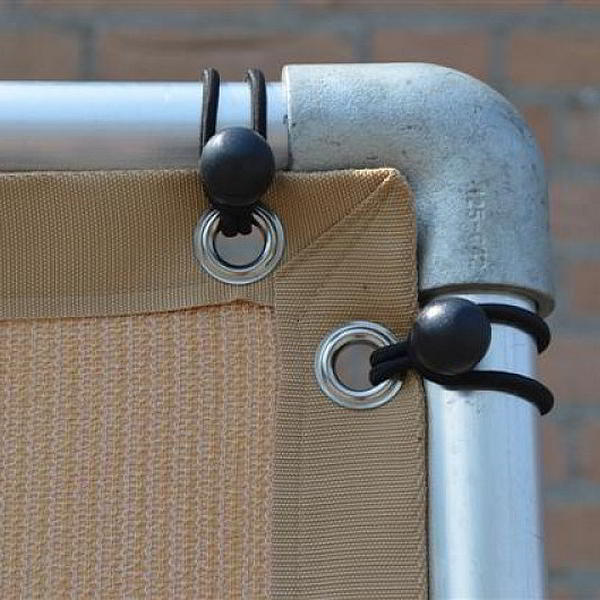 Bungee balls balkondoek bevestigen