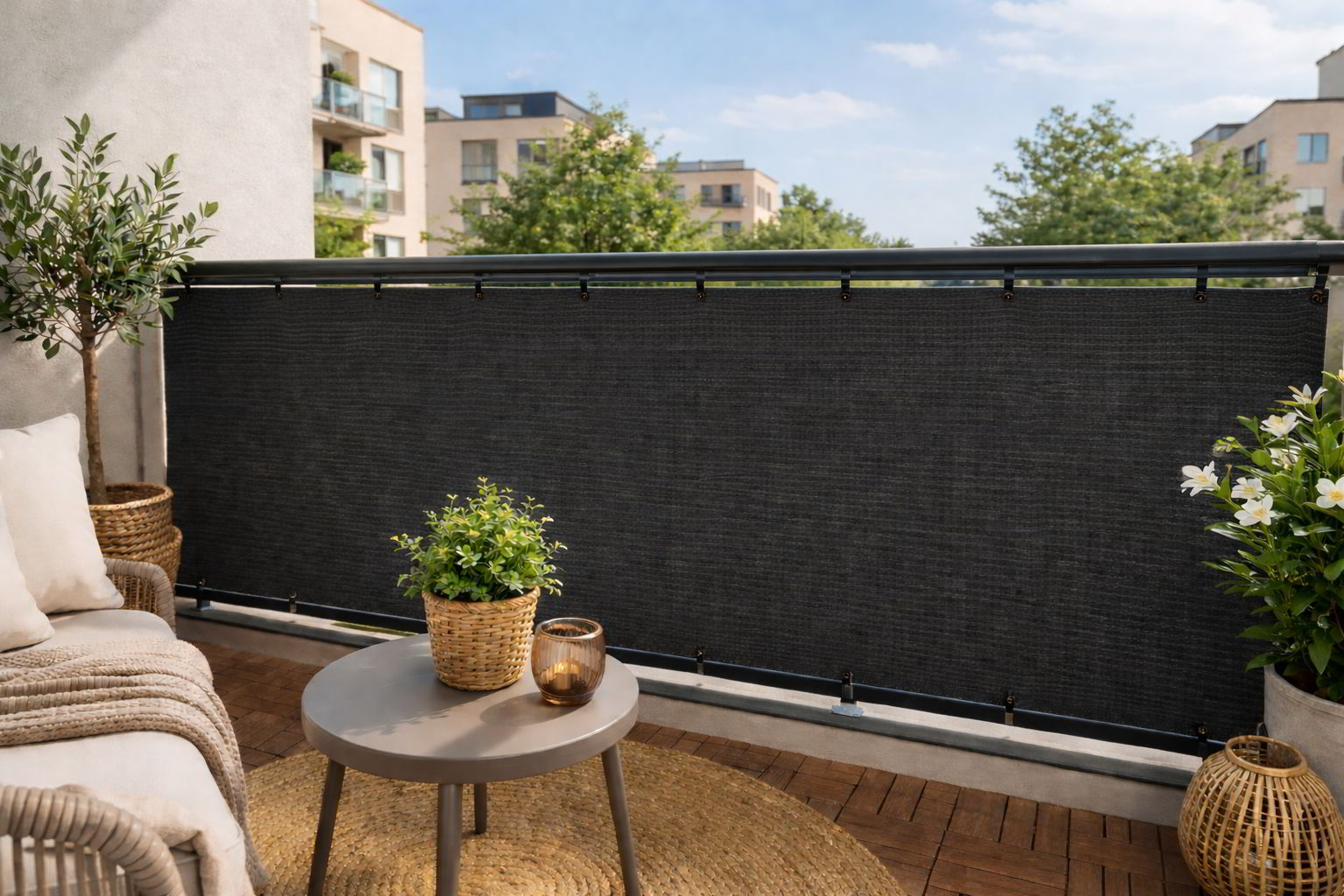 privacydoek voor balkonscherm maken